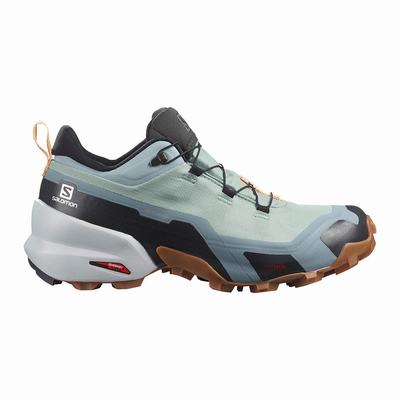 Női Salomon CROSS HIKE GORE-TEX Túracipő SA6729405 Zöld/Krém